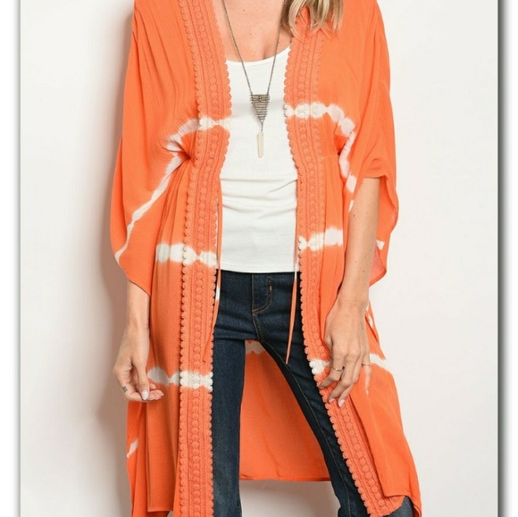 Tops - Orange Kimono